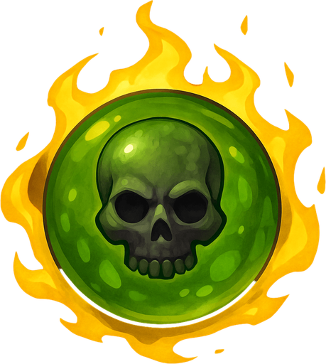 yellow flame ze poisonous bead top view.
In-Game asset