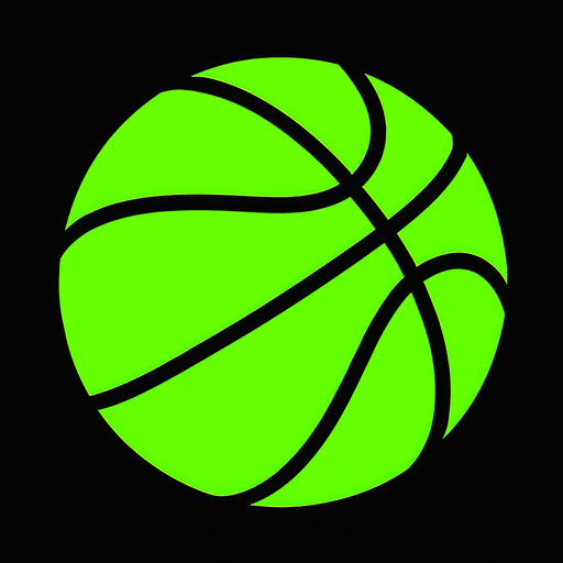 Neon green basketball.
In-Game asset.  2d.  High contrast.  No shadows