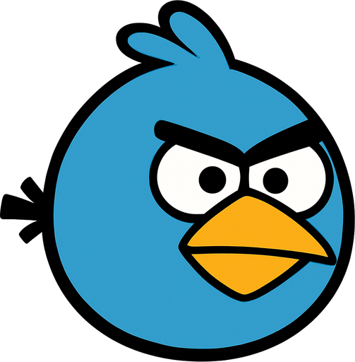 Angry birds blue bird.
In-Game asset.  2d.  High contrast.  No shadows