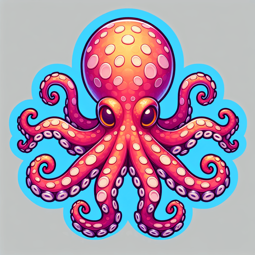 octopus.
Single Game Texture.  In-Game asset.  2d.  Blank background.  High contrast.  No shadows