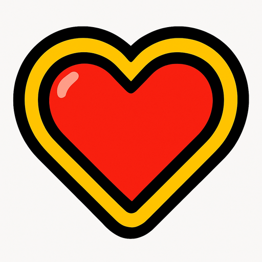 Powerup heart.
In-Game asset.  2d.  High contrast.  No shadows