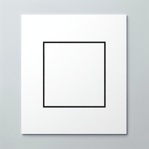 Transparent square with thin black frame