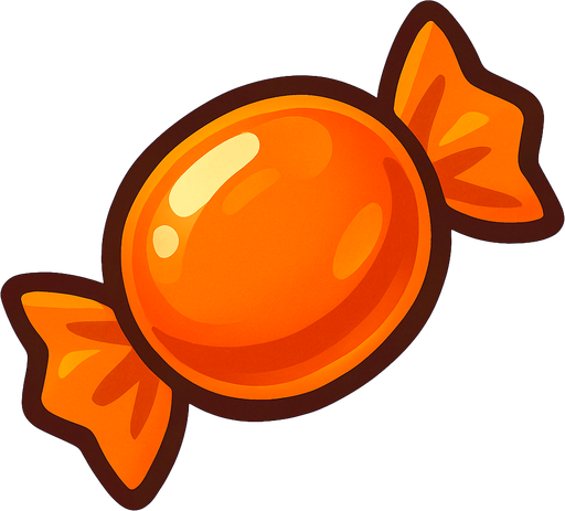Turuncu şeker.
In-Game asset.  2d.  High contrast.  No shadows