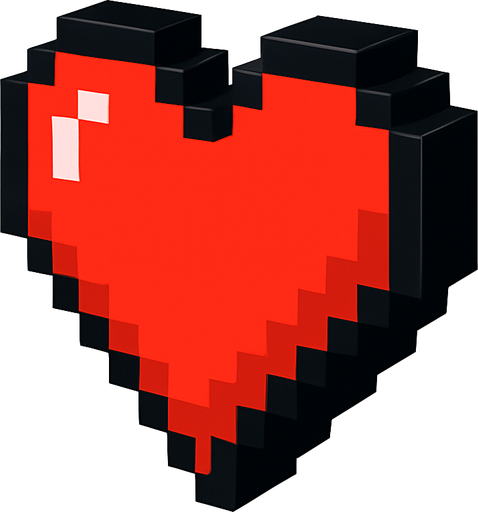 heart, 3d pixel art, no background.
In-Game asset.  2d.  High contrast.  No shadows