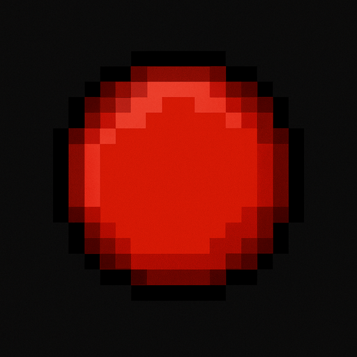 pixel art circle red.
In-Game asset.  2d.  High contrast.  No shadows