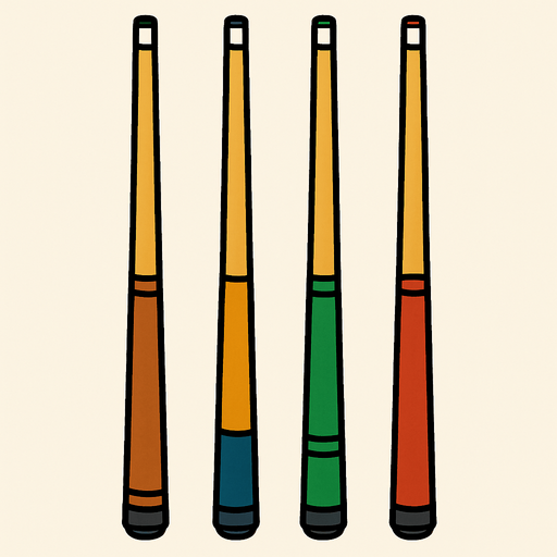 pack of Billiard cuesticks
In-Game asset.  2d.  High contrast.  No shadows