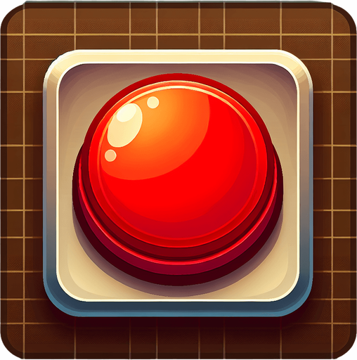 A red button.
Single Game Texture.  In-Game asset.  2d.  Blank background.  High contrast.  No shadows