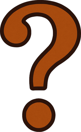 Question mark professor Layton game style.
In-Game asset.  2d.  High contrast.  No shadows