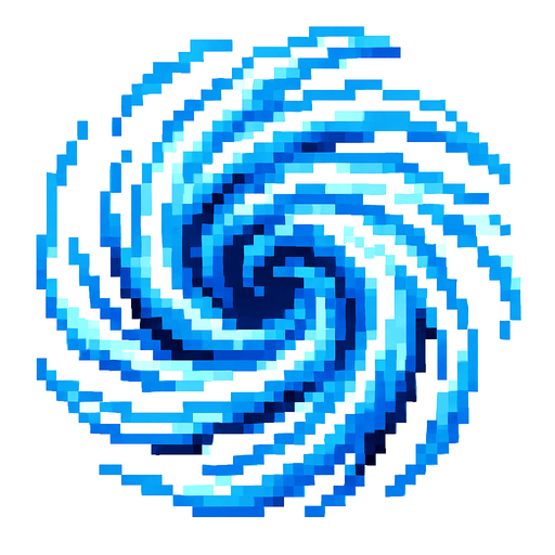 bola de viento de pixeles.
In-Game asset.  2d.  High contrast.  No shadows