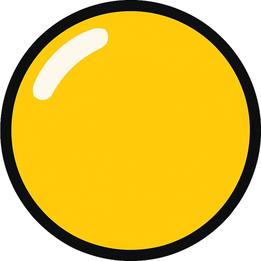 Sarı 2d top.
In-Game asset.  2d.  High contrast.  No shadows