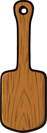 una pala de madera realista.
In-Game asset.  2d.  High contrast.  No shadows