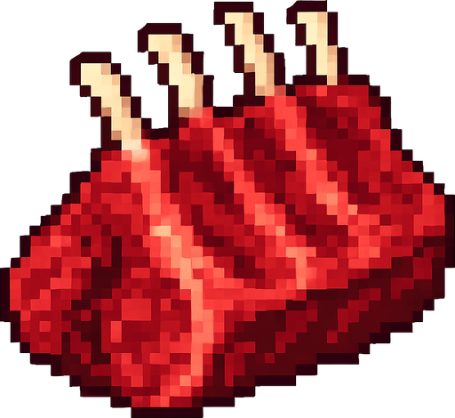 2d pixel art high quality wolf rib.
In-Game asset.  2d.  High contrast.  No shadows