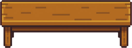 straight and long table.
In-Game asset.  2d.  High contrast.  No shadows. pixel art