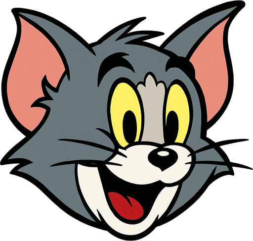 Tom ve Jerry kısmından Tom'un yuvarlak kafasını oluştur.
In-Game asset.  High contrast.  No shadows