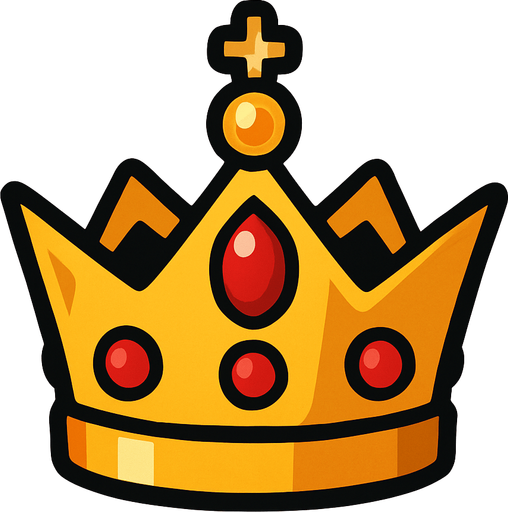 king crown.
In-Game asset.  2d.  High contrast.  No shadows