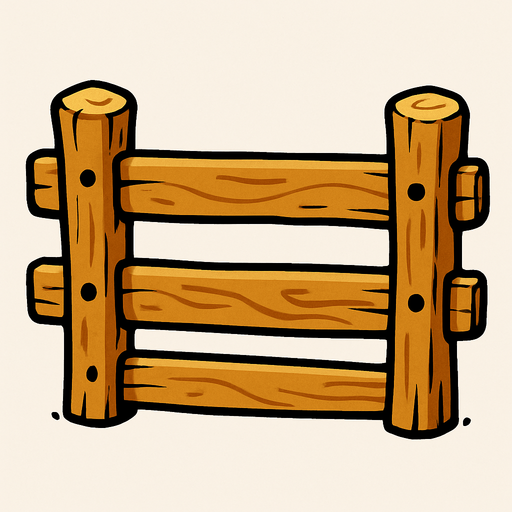 una valla de corral animada.
In-Game asset.  2d.  High contrast.  No shadows