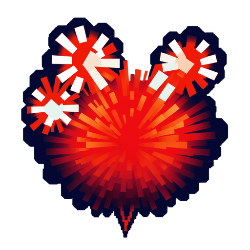 fireworks, pixel style