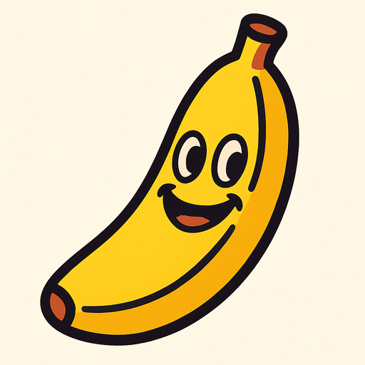 Banana with face.
In-Game asset.  2d.  High contrast.  No shadows