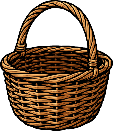 basket.
In-Game asset.  2d.  High contrast.  No shadows. Realistic