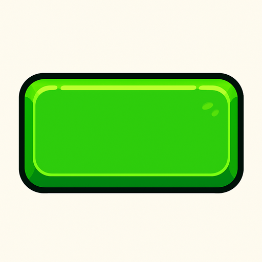 Green button rectangle.
In-Game asset.  2d.  High contrast.  No shadows