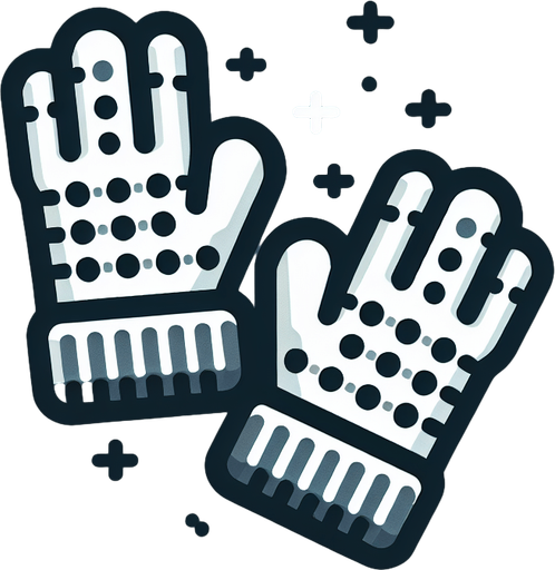 a christmas gloves. plastic style. Single Game Texture. In-Game asset. 2d. Blank background. High contrast. No shadows.
