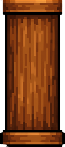 quiero construir una columa cilindrica muy larga de madera, para eso tengo que recurrir a repetir assets uno arriba del otro , puedes crear un segmento que pueda repetirse en pixel art?.
In-Game asset.  2d.  High contrast.  No shadows