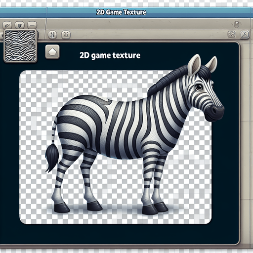 Zebra.
Single Game Texture.  In-Game asset.  2d.  Blank background.  No shadows