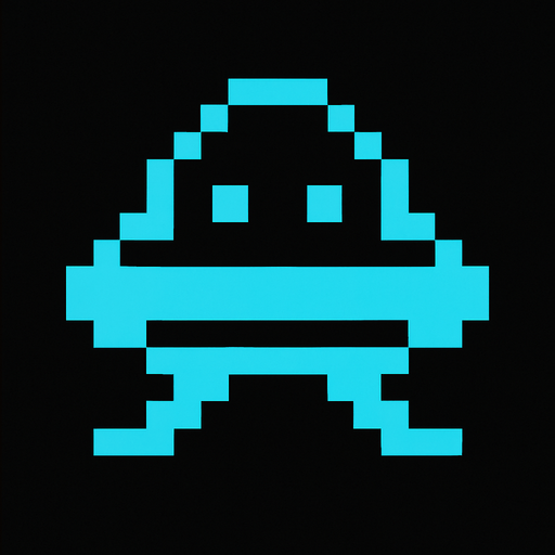 Make me a Spacelnvaders InfinityGene EVO character.
In-Game asset.  2d.  High contrast.  No shadows