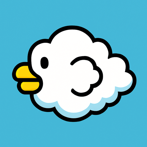 Make it flapy bird cloud.
In-Game asset.  2d.  High contrast.  No shadows