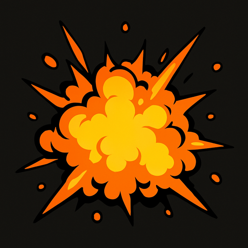 Explosion.
In-Game asset.  2d.  High contrast.  No shadows