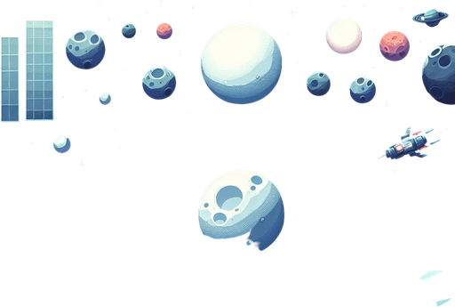 Space.
Single Game Texture. In-Game asset. 2d. Blank background. High contrast. No shadows.