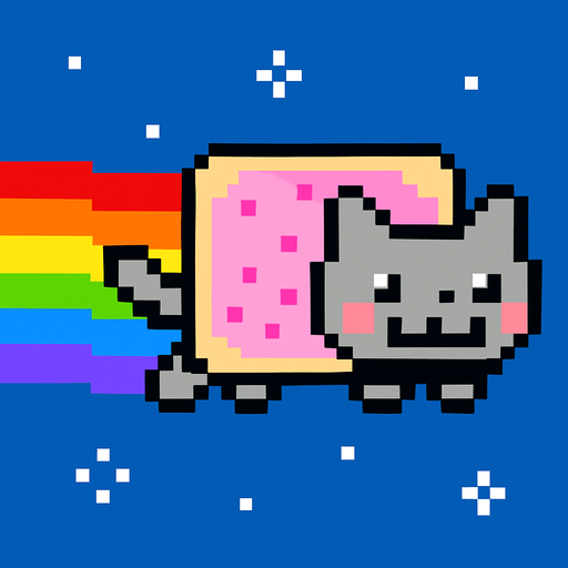 NYAN CAT.
In-Game asset.  2d.  High contrast.  No shadows