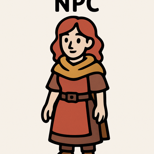 Npc.
In-Game asset.  2d.  High contrast.  No shadows