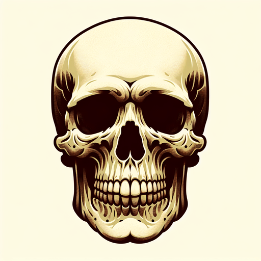 Skull.
Single Game Texture. In-Game asset. 2d. Blank background. High contrast. No shadows.
