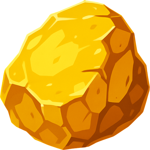 big piece of gold.
In-Game asset.  2d.  High contrast.  No shadows
