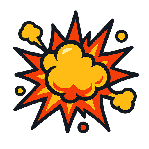 Explosion.
In-Game asset.  2d.  High contrast.  No shadows