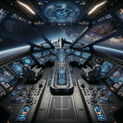 a futuristic space fighter cockpit.