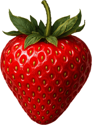 ultra realistic strawberry.
In-Game asset.  2d.  High contrast.  No shadows