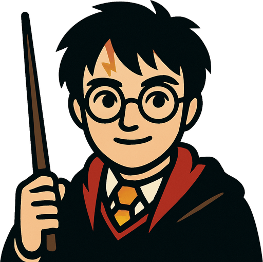 harry potter.
In-Game asset.  2d.  High contrast.  No shadows
