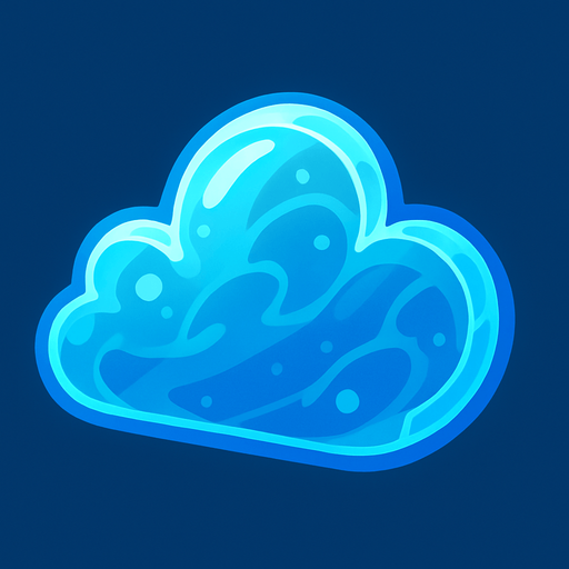 blue transparent cloud.
In-Game asset.  2d.  High contrast.  No shadows