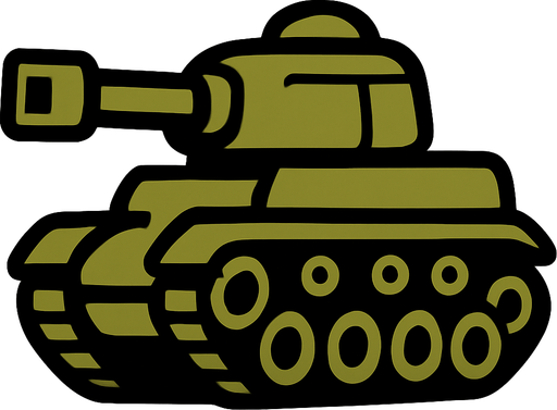 Let the tank face left.
In-Game asset.  2d.  High contrast.  No shadows