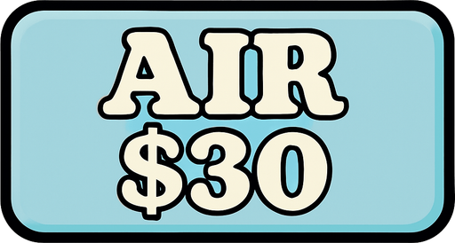 Make button very light blue and change test to say 'Air $30'
