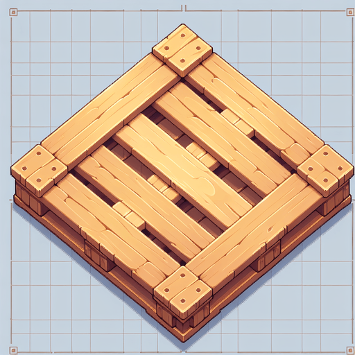 straigth zenith view square light wooden pallet.
Single Game Texture. In-Game asset. 2d. Blank background. High contrast. No shadows.