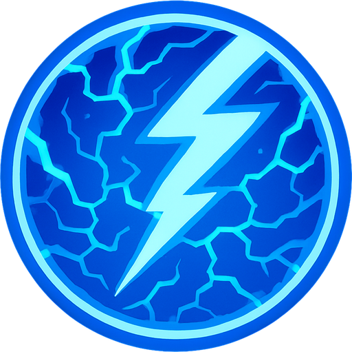 blue thunder ball.
In-Game asset.  2d.  High contrast.  No shadows