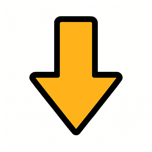 Arrow pointing down.
In-Game asset.  2d.  High contrast.  No shadows