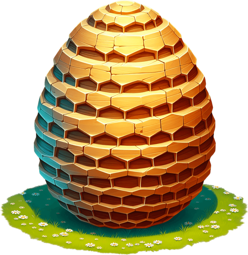elipse beehive 2d color model. blank background
Single Game Texture.  In-Game asset.  2d.  Blank background.  High contrast.  No shadows