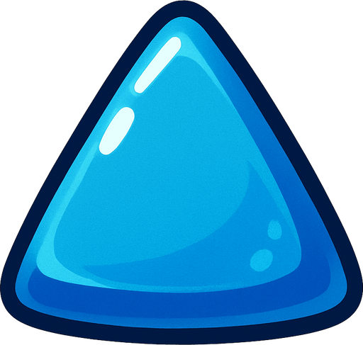Edible triangular single blue candy.
In-Game asset.  2d.  High contrast.  No shadows