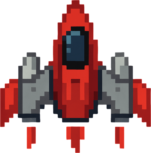 nave de space in vader de pixeles.
In-Game asset.  2d.  High contrast.  No shadows