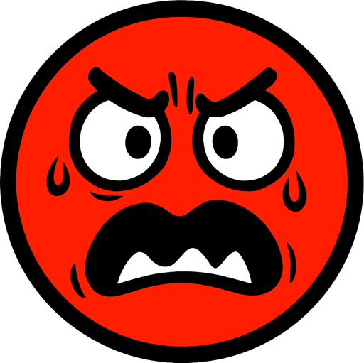 A nervous red ball with an angry face.
In-Game asset.  High contrast.  No shadows