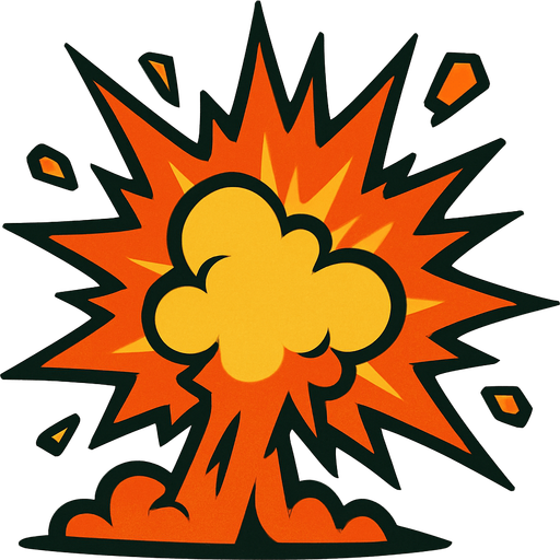a explosion.
In-Game asset.  2d.  High contrast.  No shadows